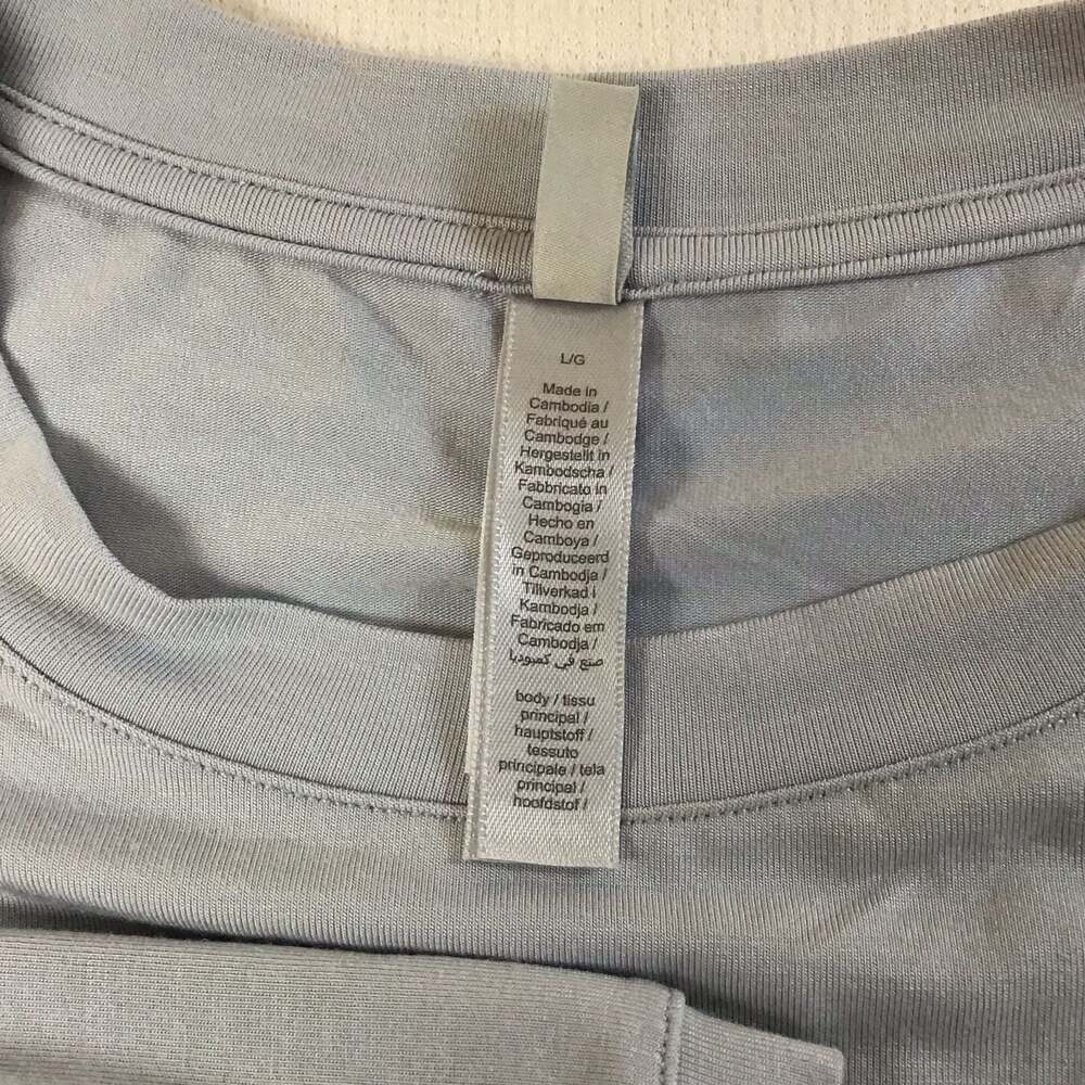 SKIMS Soft Lounge Long Sleeve Cropped T-Shirt Zen Blue Large - Picture 6 of 11